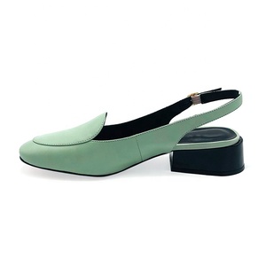 Confortevole in pelle con laccio dietro puro <span class=keywords><strong>medio</strong></span> di cuoio delle signore del tallone sandali per le <span class=keywords><strong>scarpe</strong></span> da <span class=keywords><strong>donna</strong></span> - Product Image 4