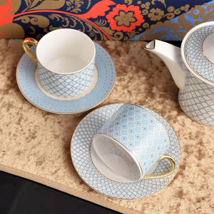 Juego de Café de Porcelana China de Estilo Europeo, Dorado y Colorido, para Regalo, Venta al por Mayor, Tazas de Lujo para el Hogar y la Oficina - Product Image 2