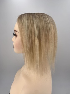 Capelli vergini per capelli umani da donna 2.75 \ "X 5 \" capelli lisci biondo lisci con molletta in pizzo trasparente per capelli sottili - Product Image 4