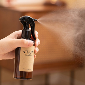 Aikun 200ML Green Round PET Kraft Lasting Any Scent Aroma Spray Bottle <b>Sticker</b> Logo Fragrance Spray Gift Box Set for Shop - Product Image 2