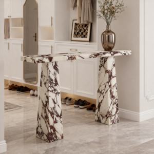 Mesa Consola Rectangular de Mármol Natural Calacatta <span class=keywords><strong>Viola</strong></span> para Entrada, Sala de Estar o Pasillo, Multifuncional - Product Image 4