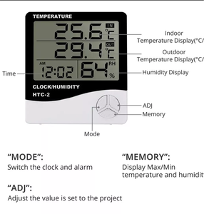 Digital Indoor/Outdoor Thermometer Hygrometer with LCD Display Humidity &amp; <strong>Temperature</strong> <strong>Monitor</strong> for Humidors, Incubators, Home - Product Image 3