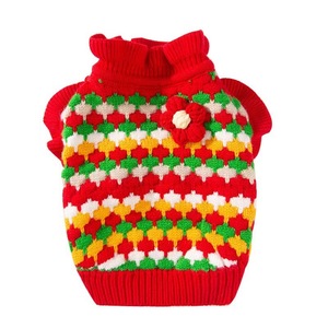 Puppy Sweater Winter Knit Clothes For Small Dogs Bichon Frise Pomeranian Schnauzer Teddy <b>Bear</b> Pet Apparel <b>Pink</b> Red 3D Floral - Product Image 4