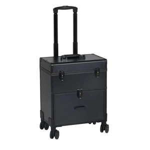 Valise de maquillage professionnelle multi-couches grande capacité en ABS et alliage d'aluminium avec roulettes universelles - Product Image 2