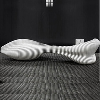 Q010 Mobilier de bureau artistique innovant, pièce maîtresse d'angle à motif ondulé rayé, pour salon, loisirs et décoration, adapté aux salles de direction, salles de réception et bureaux d'accueil