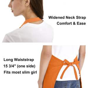 2025 Adjustable Orange L Cotton Canvas Apron and <b>Chef</b> <b>Hat</b> Set for Men and Women's BBQ Accessories - Product Image 2