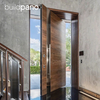 Porte d'entrée pivotante manuelle en alliage d'aluminium, design moderne personnalisé pour hôtel et villa, résistante à l'eau