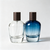 Nouvelle conception MUB, flacon de parfum transparent de 100 ml avec col serti, vaporisateur de qualité supérieure, revêtement coloré personnalisé
