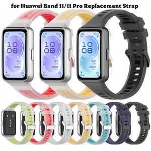 Bracelet de montre pour <span class=keywords><strong>Huawei</strong></span> <span class=keywords><strong>Band</strong></span> 11 Pro, bracelet de remplacement en silicone, bracelet souple réglable en TPU transparent - Product Image 4