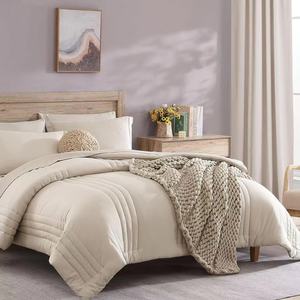 Moderno Set di biancheria da letto <span class=keywords><strong>Queen</strong></span> <span class=keywords><strong>Size</strong></span> 3 pezzi per tutte le stagioni copripiumino soffice copripiumino caldo borsa solida in poliestere/cotone - Product Image 3