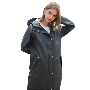 Imperméable en PU thermocollé haute fréquence long et léger pour hommes et femmes, imperméable et cape <span class=keywords><strong>de</strong></span> <span class=keywords><strong>pluie</strong></span> en tissu tricoté, en stock. - Product Image 2