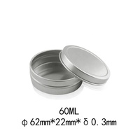 Scatola di barattolo di latta in alluminio con sapone rotondo argento da 60ml 2 OZ con coperchio scorrevole