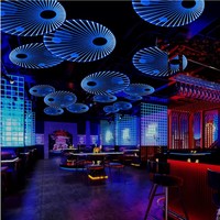 Lustre LED en fer coloré à lumière variable pour pub, bar à cocktails, salle de jeux d'arcade, salle de billard, télécommande double usage