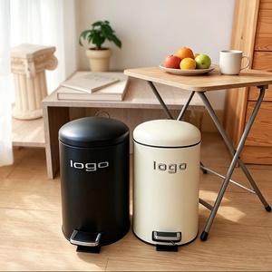 Cesto de Basura de Plástico de 12L de Diseño de Lujo, Estilo Retro, con Pedal, para Hogar y Oficina, en Varios Colores Vibrantes - Product Image 1