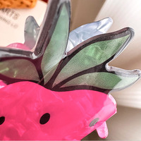 Pince à cheveux mignonne en acrylique motif fruits et légumes, pince requin pour chignon, accessoire de coiffure pour femmes et filles