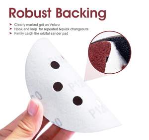 240 buah 5 inci 8 lubang kait dan putaran aluminium oksida pengamplasan cakram - Product Image 4