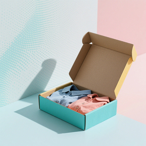 Biểu Tượng Tùy Chỉnh Sang Trọng In Thân Thiện Với Môi Trọng Lượng Nhẹ Sóng Hộp Bưu Phẩm Cho Quần Áo Hàng Hóa Gói - Product Image 1