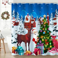 Rideaux de Douche Modernes et Festifs pour les Fêtes avec Oeillets et Crochets en Laiton, Décoration de Salle de Bain Imperméable, Fournisseurs OEM Personnalisés en Gros