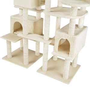 Tiang Penggaruk Kucing untuk Kucing Besar Pohon Kucing Tinggi 214 Cm dengan Rumah Banyak Platform Pandangan, Tempat Tidur Gantung - Product Image 5