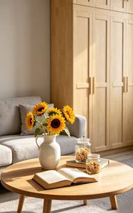 Modern Wooden <b>Wardrobe</b> Shaker Style Hinged Doors Wood Handles Freestanding <b>Large</b> Capacity Bedroom Furniture Scandinavian Design - Product Image 4
