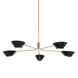 Lámpara de Techo LED Moderna para Sala de Estar Estilo Loft Negro OEM, Lámpara Colgante Rústica Estilo Granja con Pantalla, Diseño Tunisino - Product Image 1