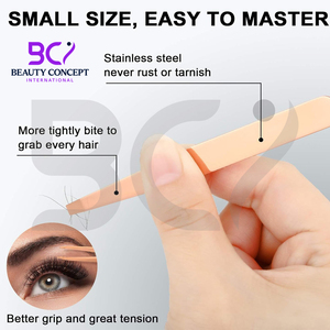 Juego de Pinzas para Cejas de Acero Inoxidable de Marca Personalizada con Punta Inclinada, Herramienta Clásica y Duradera para el Cuidado de las Cejas para Uso en Salón - Product Image 2