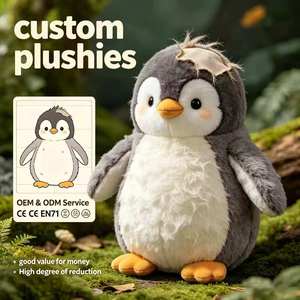 Peluche pingouin mignonne et moelleuse, jouet en peluche oiseau antarctique doux, cadeau sur le thème de l'hiver, compagnon quotidien en peluche - Product Image 1