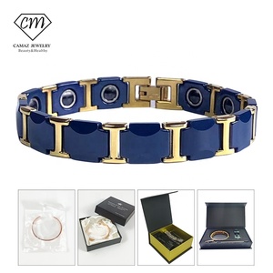 Pulsera de Cerámica con Energía Magnética Cuántica de Tungsteno y Hematita Azul Unisex para la Salud - Product Image 5