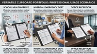 Porte-documents A4 multifonctionnel pour fournitures scolaires, classeur professionnel, presse-papiers infirmier coloré en PP, vente directe usine pour le bureau