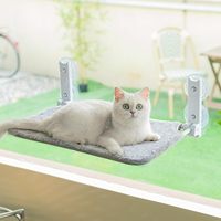Lit suspendu pour chat, meuble pour animaux de compagnie, lit pour chat à poser au chevet, universel pour les quatre saisons, lit pour chat pour se prélasser au soleil sur la fenêtre, hamac pour chat en peluche chaude en hiver