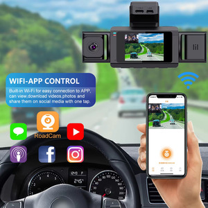 Mini Car DVR hộp đen 4K <span class=keywords><strong>3</strong></span> kênh Dashcam phía trước và phía sau bên trong Wifi GPS Dash Máy ảnh <span class=keywords><strong>3</strong></span> kênh 4K Video Recorder - Product Image 5