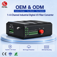 Modem fibre optique 4 canaux à contact sec, convertisseur E/S industriel sur rail DIN avec 2 canaux de contact bidirectionnels
