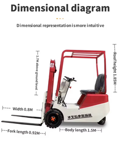 3 Wheel Electric Forklift 2 Ton Heavy Duty <b>Material</b> <b>Handling</b> Equipment with Adjustable Lift Height For Sale - Product Image 3