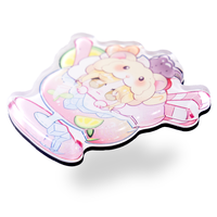 Aimant de réfrigérateur en acrylique holographique, motif chat, articles pour fans, impression double face, décoration personnalisée de dessins animés et d'anime