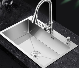Évier de cuisine de luxe en acier inoxydable fait main, qualité 304, épaissi, insonorisant - Product Image 5