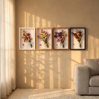 Excellente qualité décor 3d bricolage fleurs séchées noël cadre photo vente en gros cadres profonds boîtes ombre boîte