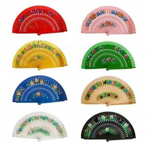 Éventail pliant en bois peint double face de style espagnol, éventail à main pour fête, décoration classique pour la maison, artisanat, éventail à main pour événements. - Product Image 3