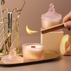 Lüks Pembe Cam Kavanoz Mum Hediyesi Diwali Roma Sütunu Tarzı Romantik Soya Balmumu Kokulu Mumlar Ev Dekorasyonu İçin - Product Image 1