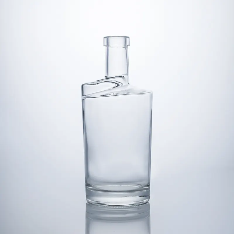 Grosir Super Flint 700ml 750ml tombak botol kaca gratis sampel dengan gabus untuk wiski Vodka Rum minuman keras disesuaikan