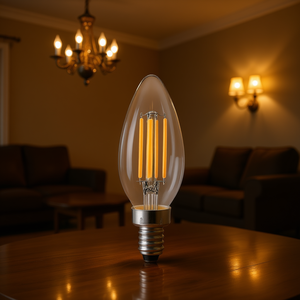 Bombilla LED tipo Candelabro 2725K Luz Cálida Base E12 Regulable Transparente Para Lámparas de Araña, Apliques de Pared, Lámparas de Mesa 90+ CRI - Product Image 2