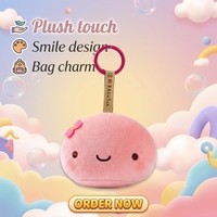 Porte-clés pendentif en peluche personnalisé OEM avec rembourrage en coton PP, inodore, taille adaptable, unisexe, cadeau d'anniversaire