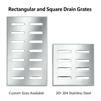 Grille de caniveau carrée en acier inoxydable galvanisé, à formage intégré, couvercle de drainage durable pour sols de villa et applications extérieures