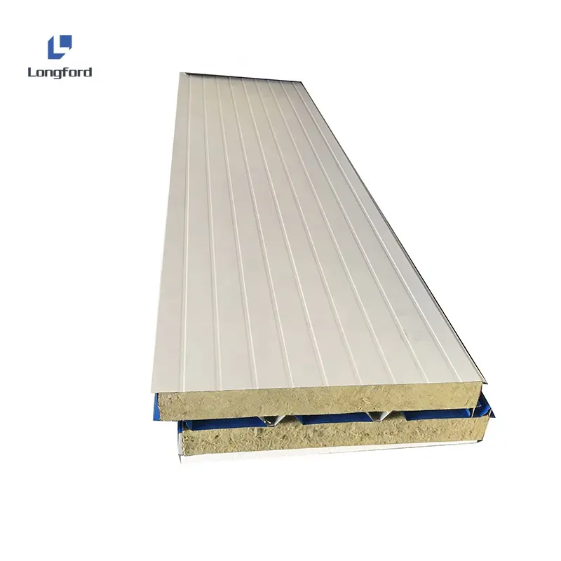 Brandwerende Isolatie Dakbedekking Muur Gegolfd Kleur Staal Bekleding Buitenmuur Cleanroom Polyurethaanschuim Sandwich Panel