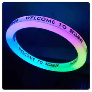 Boîte lumineuse LED circulaire en acrylique personnalisée professionnelle, logo coloré, sept couleurs, boîte unique, publicité directionnelle, magasins, maison - Product Image 2