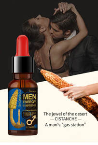 Huile de massage pour hommes à base d'Epimedium et de Cistanche, purement naturelle, pour l'agrandissement corporel et la stimulation adulte, 20 ml - Product Image 2