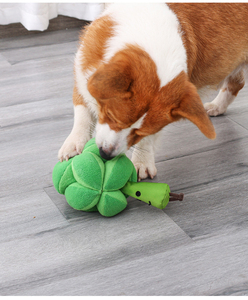 Tùy chỉnh in bông cải xanh thiết kế Polyester đồ chơi sang trọng tương tác âm thanh vật nuôi nhai và mài răng câu đố rò rỉ bằng chứng - Product Image 6