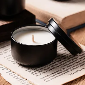 Velas Aromáticas Personalizadas al por Mayor, Mini Vela Perfumada de Lujo con Lata Negra - Product Image 4