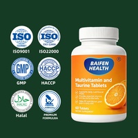 Complément alimentaire végétalien en comprimés de taurine multivitaminés quotidiens à marque privée OEM/ODM pour combler les lacunes nutritionnelles