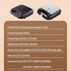 <span class=keywords><strong>Machine</strong></span> à sandwich électrique 3-en-1 750W, avec plaques amovibles antiadhésives pour gaufres et <span class=keywords><strong>panini</strong></span>, idéale pour le petit-déjeuner à la maison - Product Image 5