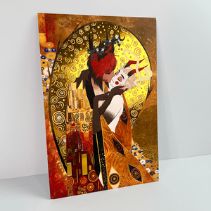 Custom High Quality Gold Foil Art Prints Digital Paper Poster Animation Character Anime Arts Artwork the Kiss Wall Decor Posters
